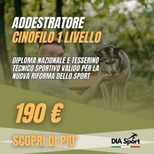 Corso di formazione addestratore cinofilo 1 livello
